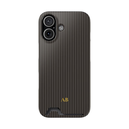 Personalized Charcoal Black Striped Phone Case