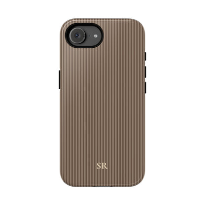 Personalized Hazelnut Striped Tough Phone Case