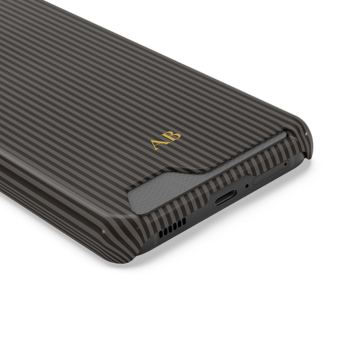 Personalized Charcoal Black Striped Phone Case
