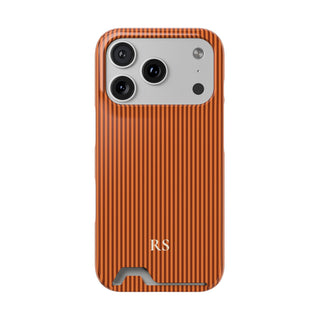 Personalized Burnt Orange Striped Phone Case