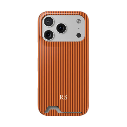 Personalized Burnt Orange Striped Phone Case