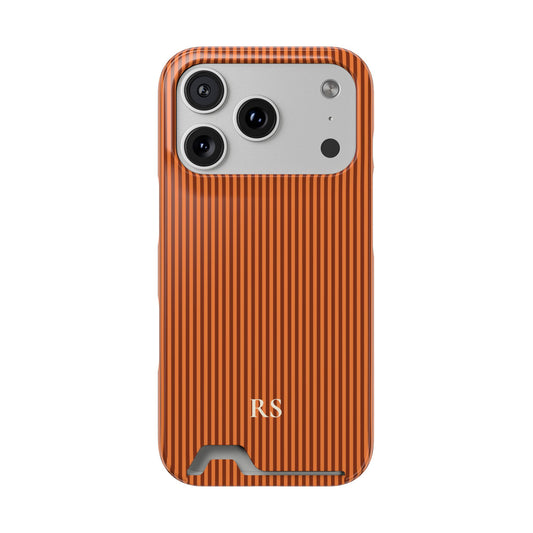 Personalized Burnt Orange Striped Phone Case