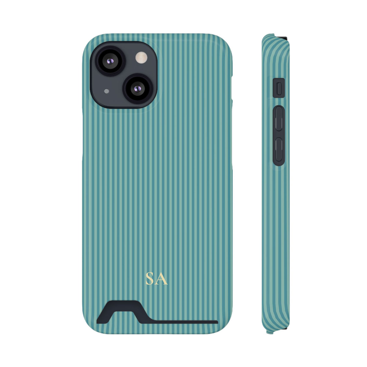 Personalized Ocean Teal Striped Phone Case