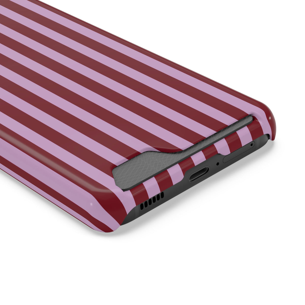 Burgundy Pink Striped Phone Case