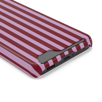 Burgundy Pink Striped Phone Case