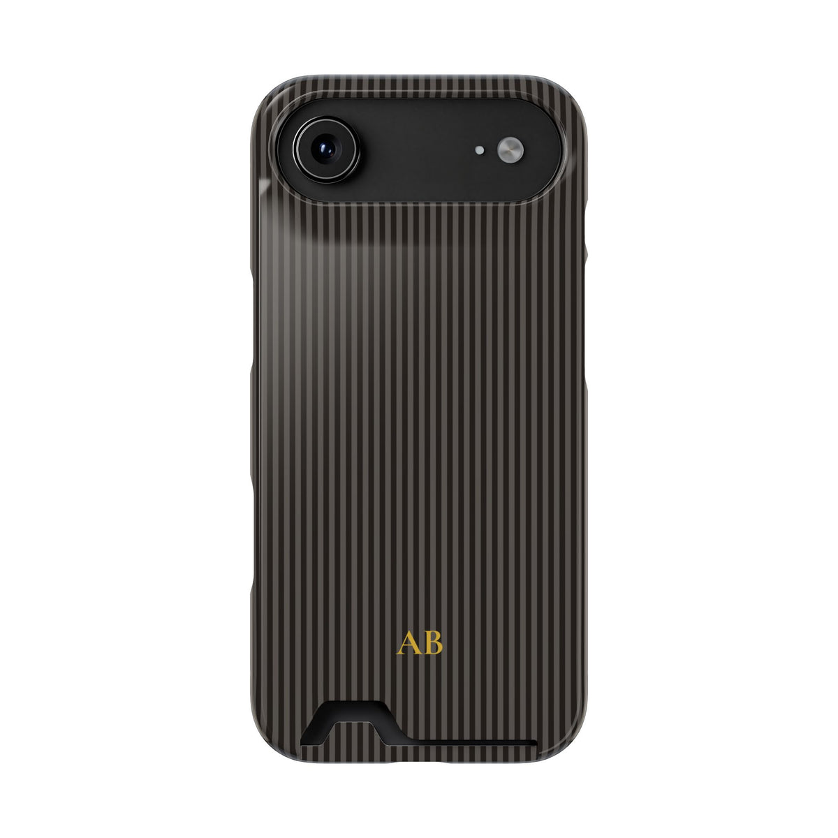 Personalized Charcoal Black Striped Phone Case