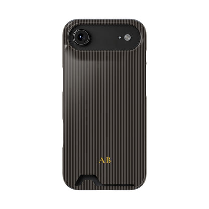 Personalized Charcoal Black Striped Phone Case