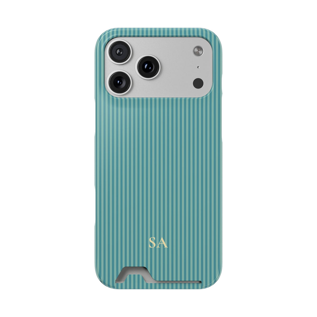 Personalized Ocean Teal Striped Phone Case