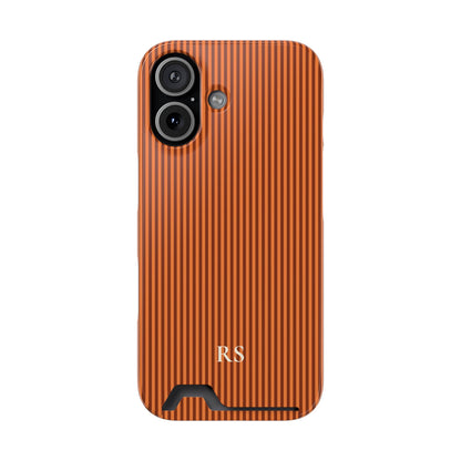 Personalized Burnt Orange Striped Phone Case