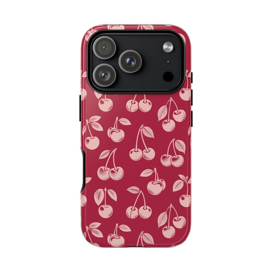 Red cherry tough phone case