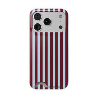 Burgundy Blue Striped Phone Case