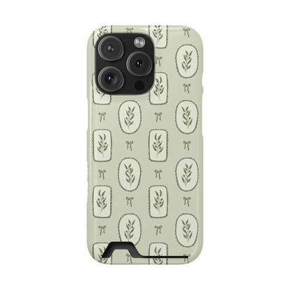 Sage Botanical Bow Phone Case