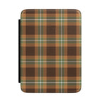 Autumn plaid Kindle case, brown, orange and olive green tartan