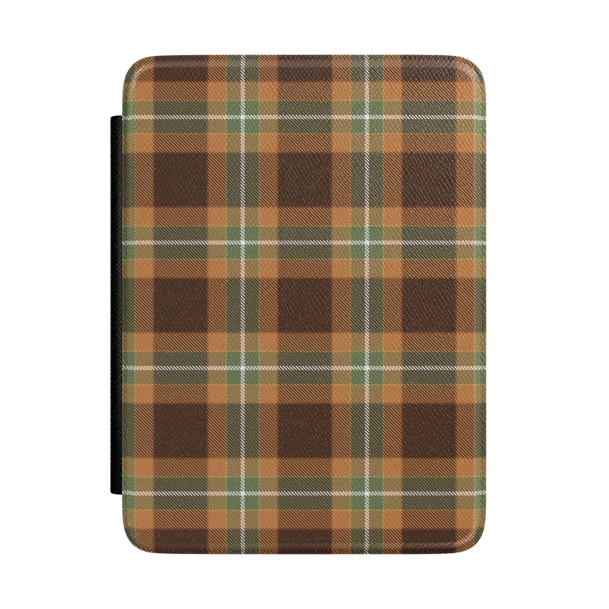 Autumn plaid Kindle case, brown, orange and olive green tartan