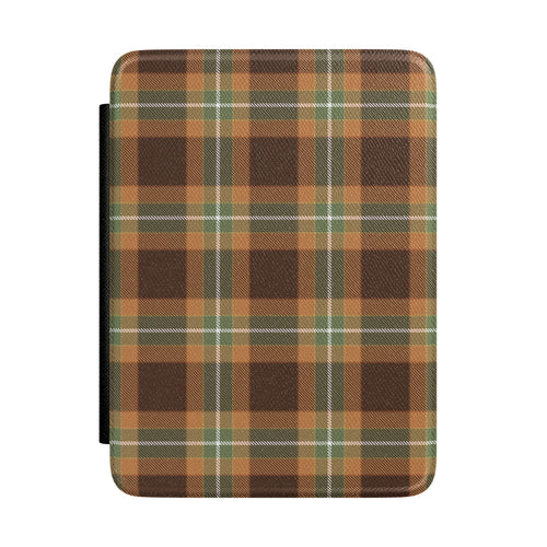 Autumn plaid Kindle case, brown, orange and olive green tartan