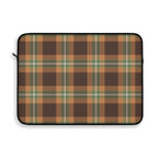 Autumn plaid laptop sleeve, detail view