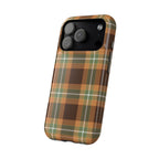 Chocolate brown plaid MagSafe iPhone case