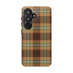 Autumn plaid tough phone case, back view