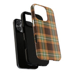 Autumn plaid tough phone case, glossy or matte