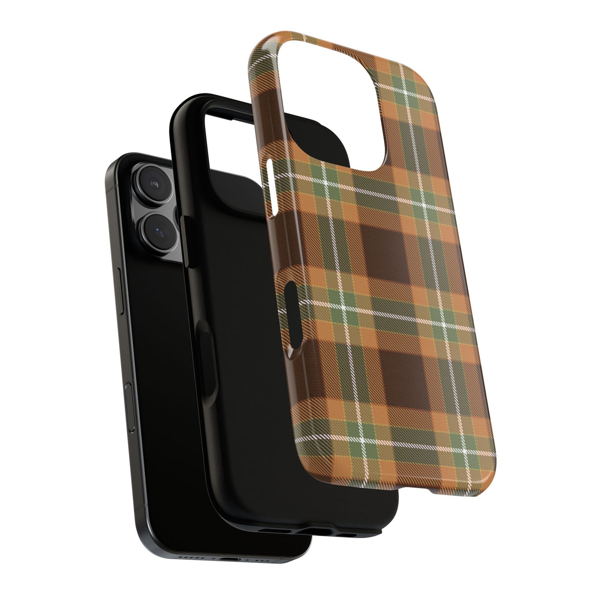 Autumn plaid tough phone case, glossy or matte