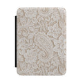 Beige lace print Kindle case with cream floral lace