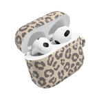 Beige leopard print AirPod case, side view