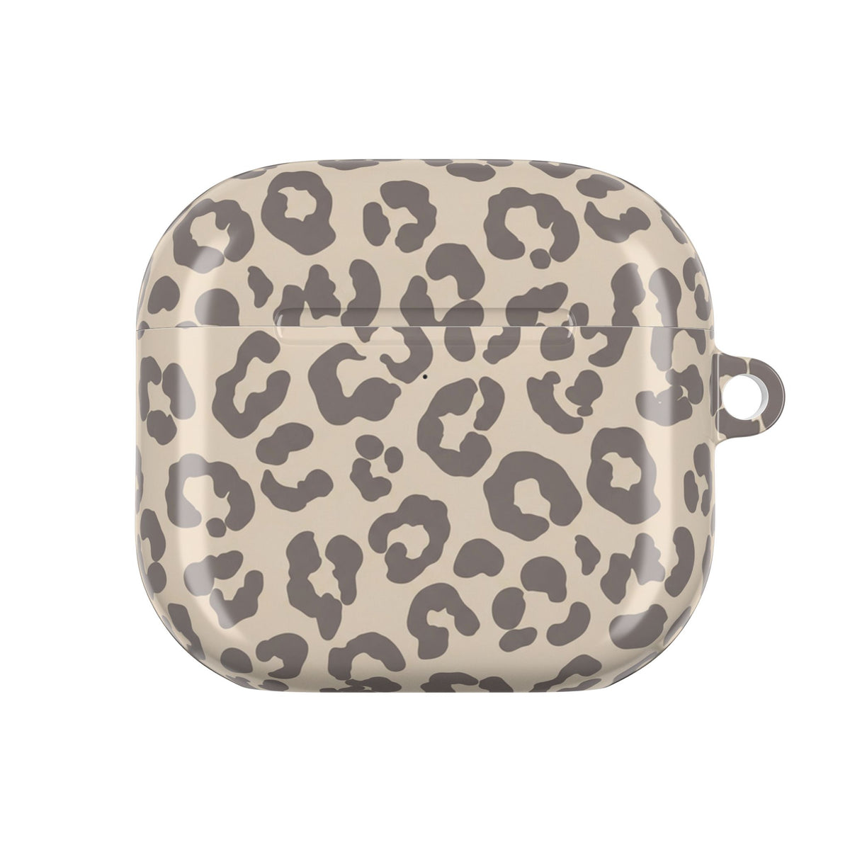 Beige leopard print AirPod case, alternate view