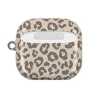 Beige leopard print AirPod case, detail view