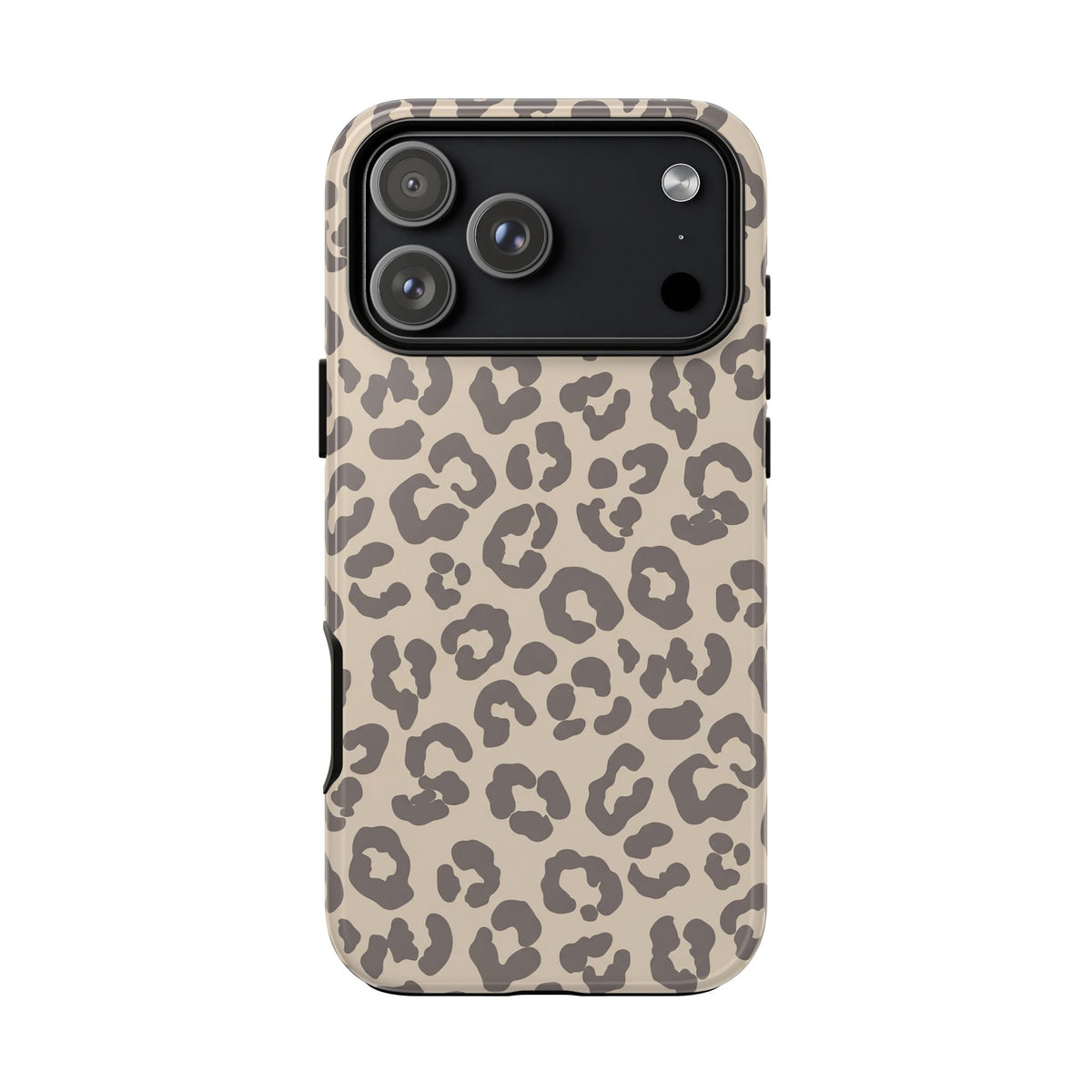 Beige leopard print tough phone case