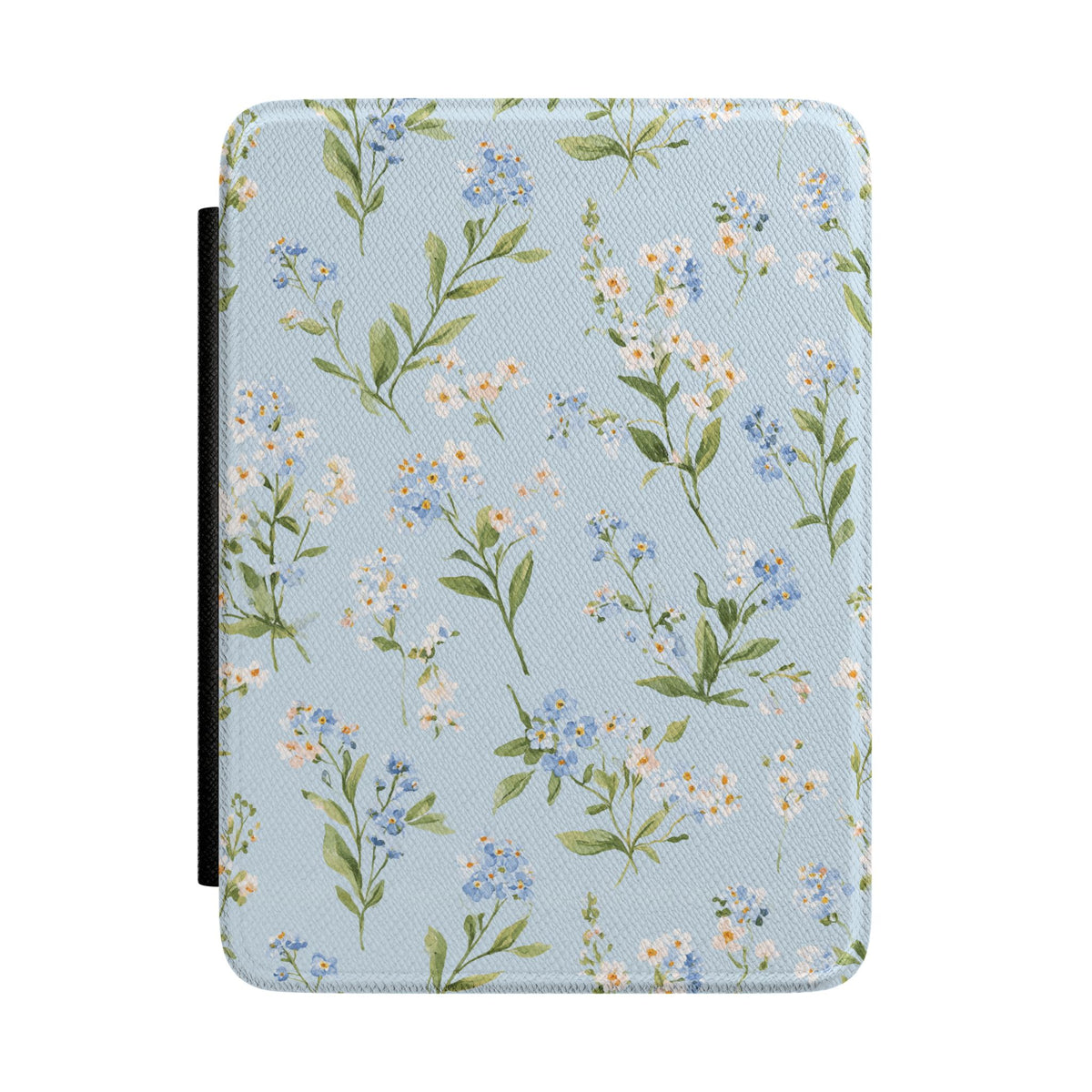 Blue meadow floral Kindle case with daisies on light blue