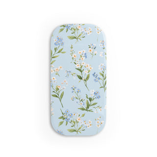 Blue meadow floral phone grip on the back of a phone