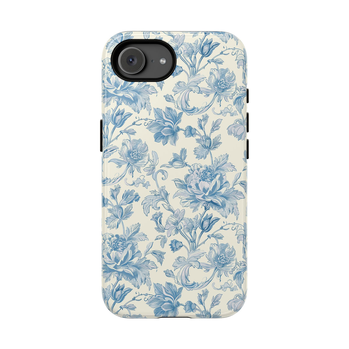 Blue toile tough phone case in matte finish