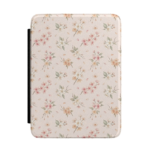 Blush floral Kindle case with a watercolour blossom print