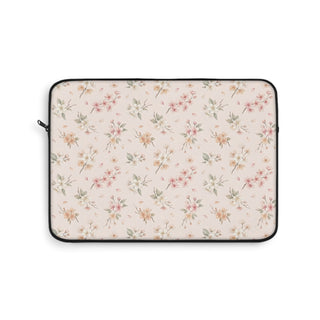 Blush floral laptop sleeve with a watercolour blossom print