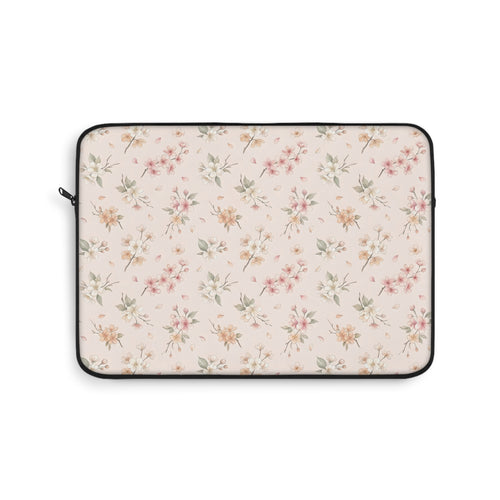 Blush floral laptop sleeve with a watercolour blossom print
