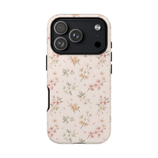 Blush floral tough phone case with a watercolour blossom print