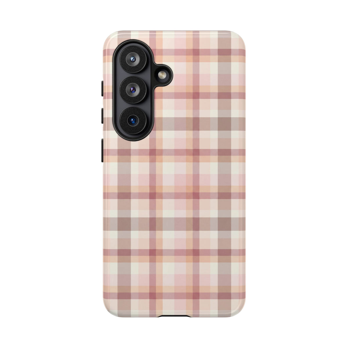 Plaid tough phone case with dual-layer shell