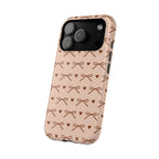 Coquette bow MagSafe iPhone case in peach pink