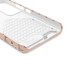 Peach pink brown bow phone case with card slot
