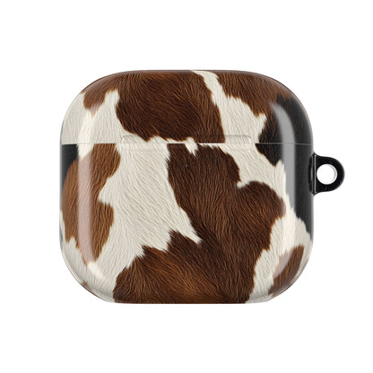 Brown cow print AirPod case, alternate view