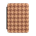 Brown houndstooth Kindle case on peachy tan