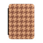 Brown houndstooth Kindle case on peachy tan