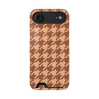 Preppy brown houndstooth card holder case for iPhone and Samsung Galaxy