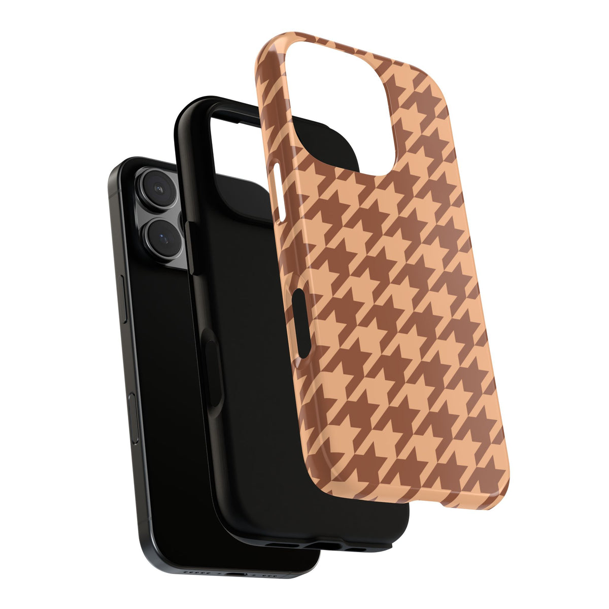 Chestnut brown houndstooth tough case, glossy or matte