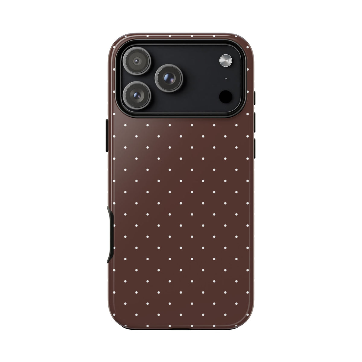 Brown polka dot tough phone case