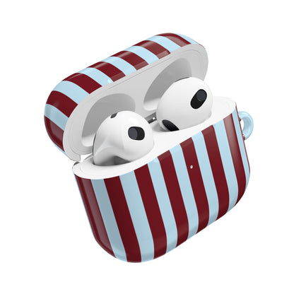 Narrow stripe AirPod case with the lid open