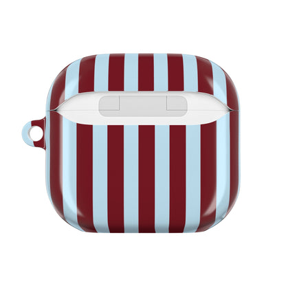 Back of the striped AirPod case showing the charging port