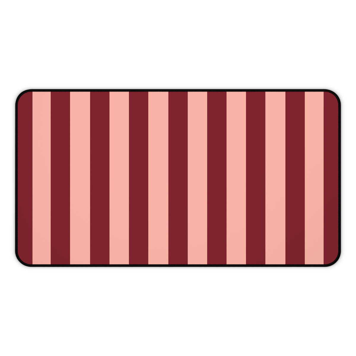 Burgundy and blush striped desk mat