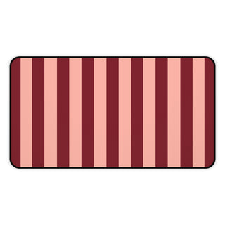 Burgundy and blush striped desk mat