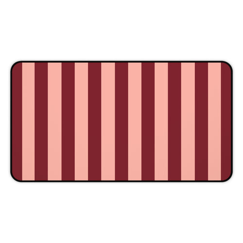 Burgundy and blush striped desk mat